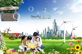 幸福一家人PSD素材